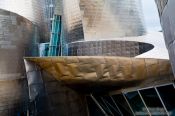 Travel photography:Facade detail of the Bilbao Guggenheim Museum, Spain