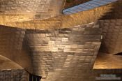 Travel photography:Facade detail of the Bilbao Guggenheim Museum, Spain