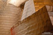 Travel photography:Facade detail of the Bilbao Guggenheim Museum, Spain