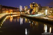 Travel photography:Bilbao Guggenheim Museum by night, Spain