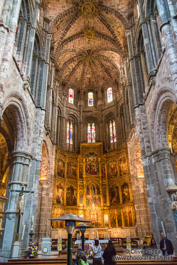 The main altar inside Avila Cathedral