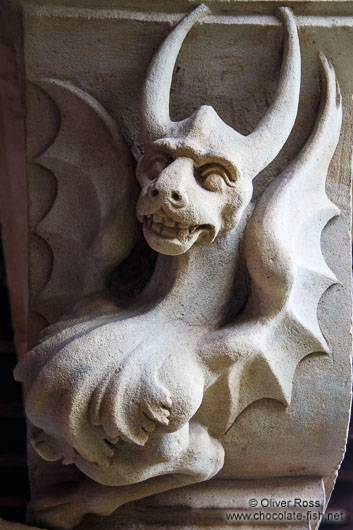 Sculpted capital inside the Convento de las Dueñas in Salamanca