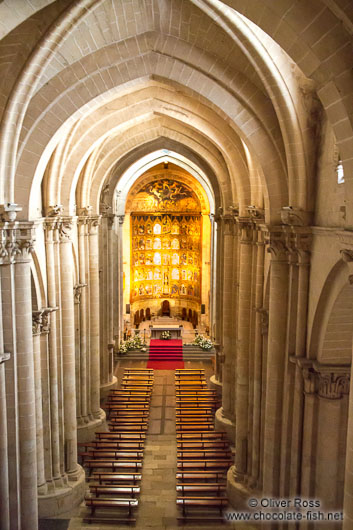 View of the main altar inside Salamanca´s old cathedral