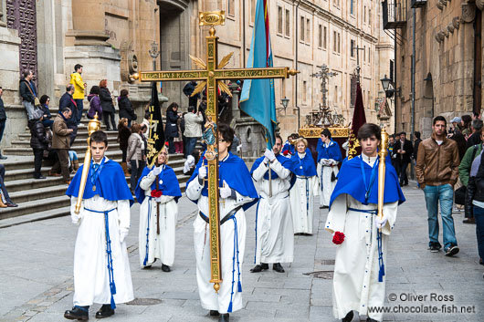 Religious procession during Semana Santa (Easter) in Salamanca