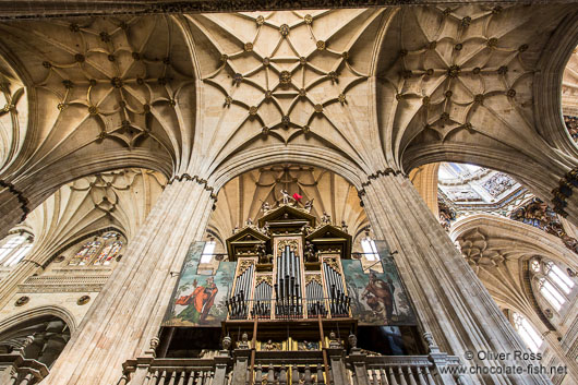 Main organ inside the New Cathedral in Salamanca