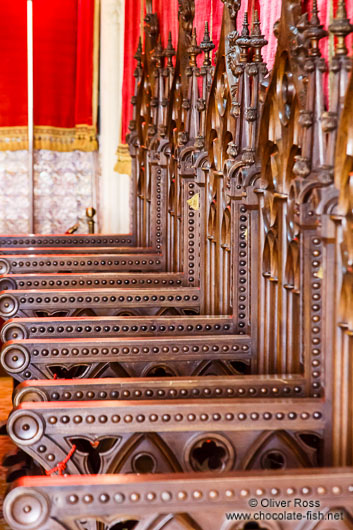 Wooden chairs in the Alcazar castle in Segovia