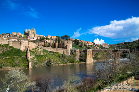 Panorama of Toledo with the Bajada San Martin and Tajo river