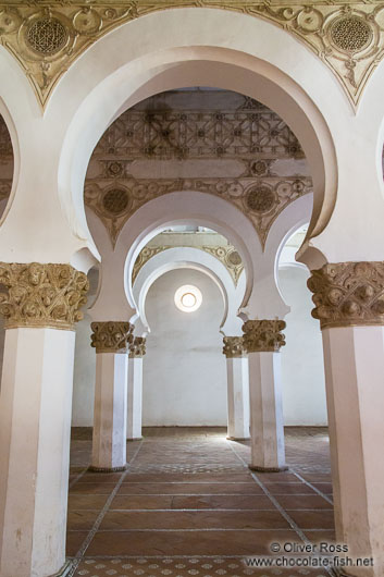 Arches inside the Santa Maria la Blanca synagogue in Toledo