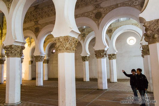 Arches inside the Santa Maria la Blanca synagogue in Toledo