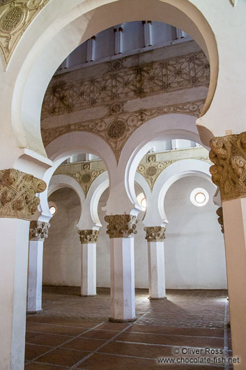 Arches inside the Santa Maria la Blanca synagogue in Toledo