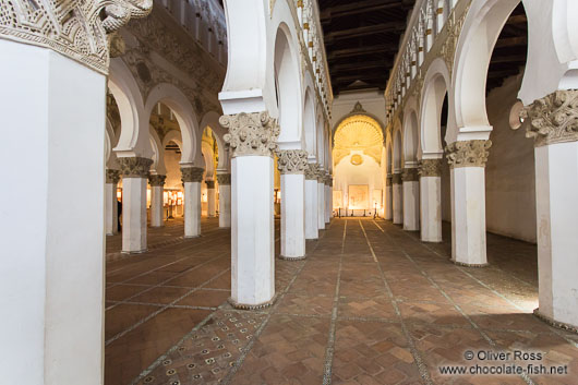 Arches inside the Santa Maria la Blanca synagogue in Toledo