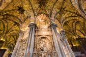 Travel photography:Ceiling inside a side chapel of Avila Cathedral, Spain