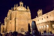 Travel photography:The Convento de San Esteban in Salamanca by night, Spain