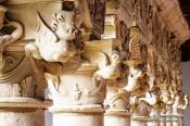 Travel photography:The famous capitals inside the Convento de las Dueñas in Salamanca, Spain