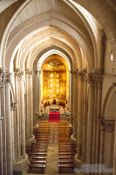 Travel photography:View of the main altar inside Salamanca´s old cathedral, Spain