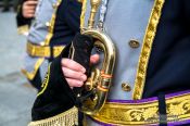 Travel photography:Musical procession during the Semana Santa in Salamanca, Spain