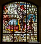 Travel photography:Leadlight windows in the Alcazar castle in Segovia, Spain