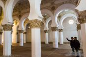Travel photography:Arches inside the Santa Maria la Blanca synagogue in Toledo, Spain