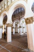 Travel photography:Arches inside the Santa Maria la Blanca synagogue in Toledo, Spain