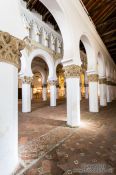 Travel photography:Arches inside the Santa Maria la Blanca synagogue in Toledo, Spain