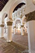 Travel photography:Arches inside the Santa Maria la Blanca synagogue in Toledo, Spain