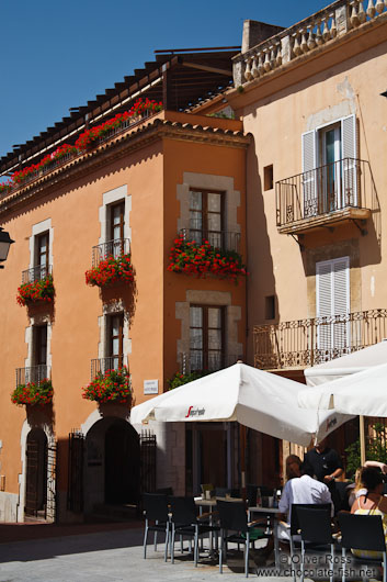 Houses on the plaza mayor in Begur