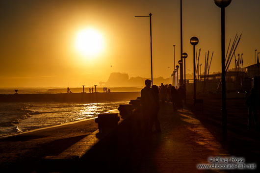 Sunset over the Sitges harbour