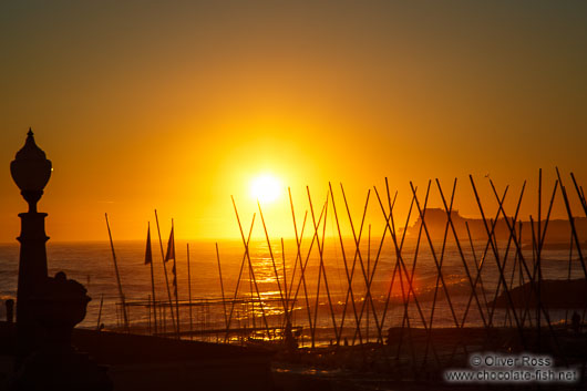 Sunset over the Sitges harbour