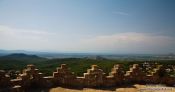 Travel photography:View from Begur castle towards Pals, Spain