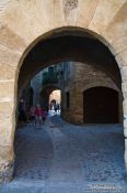 Travel photography:Passage in the old town in Pals, Spain