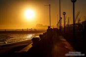 Travel photography:Sunset over the Sitges harbour, Spain