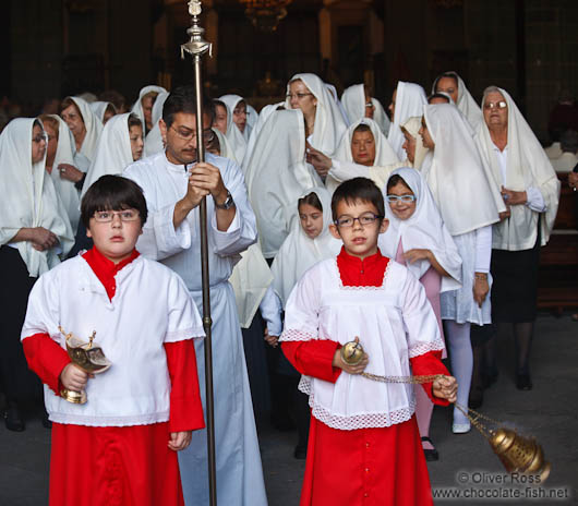 Good Friday procession during semana santa in Las Palmas