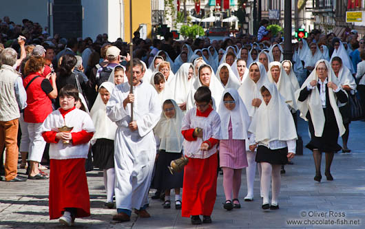 Good Friday procession during semana santa in Las Palmas