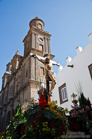 Good Friday procession during semana santa in Las Palmas