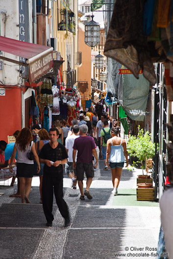 Street in Granada`s Albayzin district