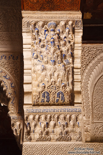 Arabesque art in the Nazrin palace of the Granada Alhambra