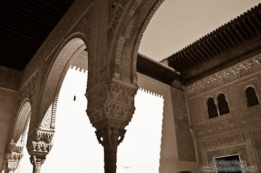 Arches in the Nazrin palace of the Granada Alhambra