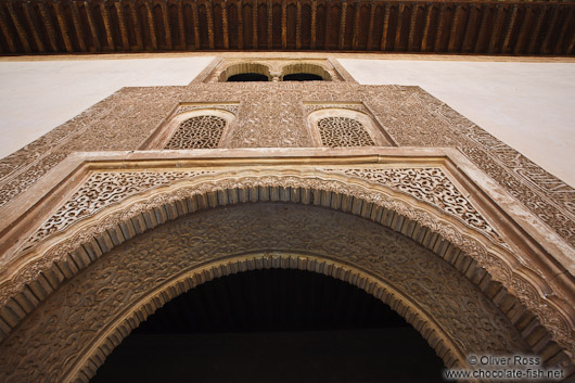 Facade detail in the Nazrin palace in the Granada Alhambra