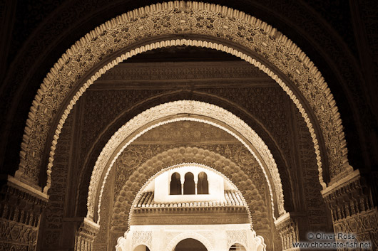 Archway in the Nazrin palace in the Granada Alhambra