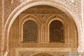 Travel photography:Arabesque facade detail in the Nazrin palace in the Granada Alhambra, Spain