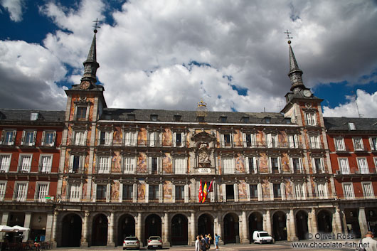 Painted facades on Madrid´s Plaza Mayor