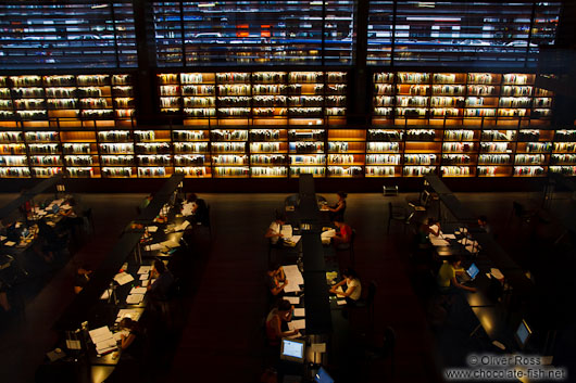 Library in the Reina Sofia museum in Madrid