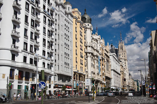 Houses along the Gran Via in Madrid