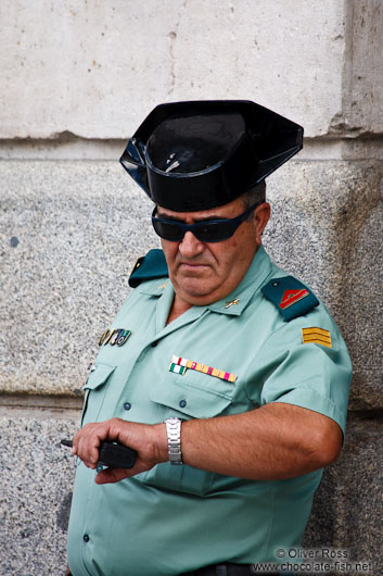 Bored policeman in Madrid