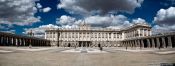 Travel photography:Panorama of the Royal palace in Madrid , Spain