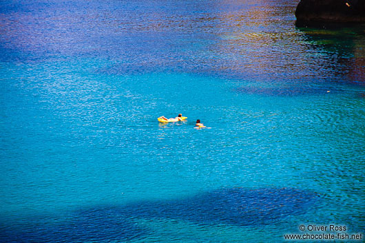 Swimmers at Sa Calobra