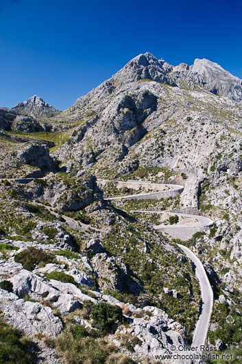 Winding road through the Serra de Tramuntana moutains