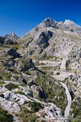 Travel photography:Winding road through the Serra de Tramuntana moutains, Spain