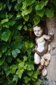 Travel photography:Sculpture outside the Valldemossa Cartuja Carthusian Monastery, Spain