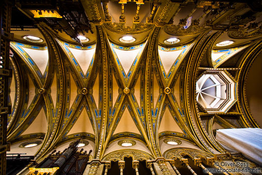 Roof construction inside the main church at Montserrat monastery